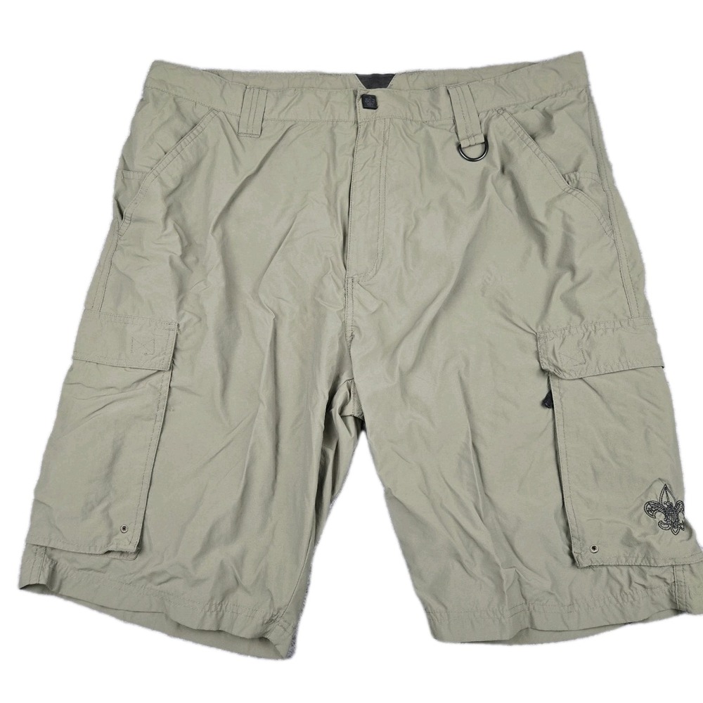 Boy Scouts Of America Shorts Mens Large Green Cargo Centennial Uniform Short Nyl